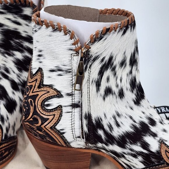 MYRA BAG Margie Hair On Hide Shortie Cowboy Boots Size 6 NWT - Picture 11 of 12